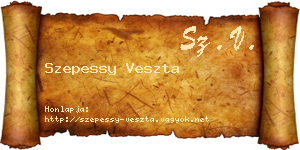 Szepessy Veszta névjegykártya